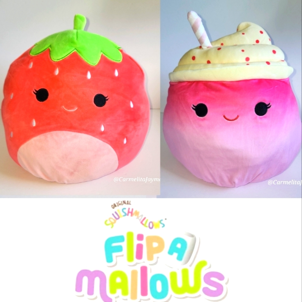 SCARLET 🔄 CINNAMON 🧋🍓 Strawberry & Frozen Yogurt Large Flip A Mallow ☆》NWT《☆